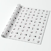 Meowy Christmas - Capped Kat kerstpapier Cadeaupapier (Uitgerold)