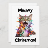 Meowy Christmas Cat Holiday Kaart Fun (Voorkant / Achterkant)