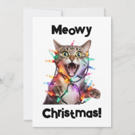 Meowy Christmas Cat Holiday Kaart Fun