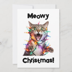 Meowy Christmas Cat Holiday Kaart Fun