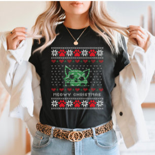 Meowy Christmas Cat Lover Shirt