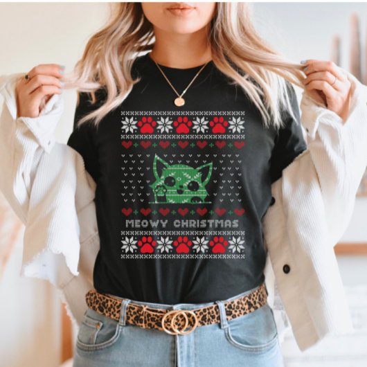 Meowy Christmas Cat Lover Shirt