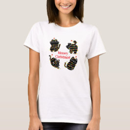 Meowy Christmas Cat T-Shirt – Grappig Vakantie T-s