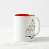 Meowy Christmas Cat Tree Mok – Custom Name Holiday (Voorkant rechts)