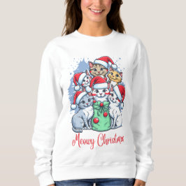 Meowy Christmas Cats - Feestelijke vakantie ontwer Trui