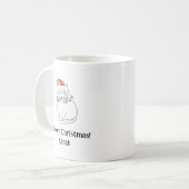 Meowy Christmas Chat Mug - Custom Name Holiday Gif (Devant gauche)
