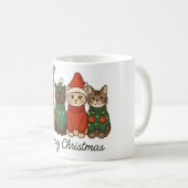 Meowy Christmas Cozy Cat Mug (Devant droit)