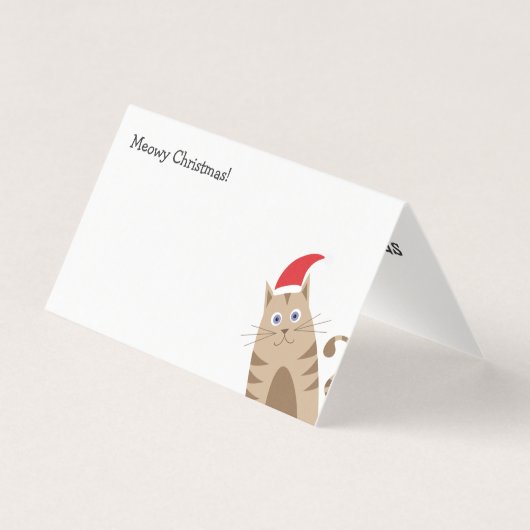 Meowy Christmas drôle dessin animé santa claus cha (Front)