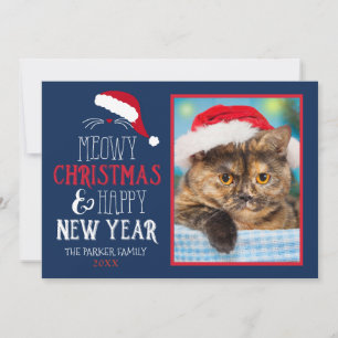 Meowy Christmas et Bonne année Carte Appartement P