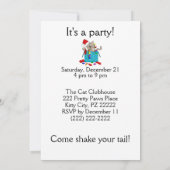 Meowy Christmas Funny Cartoon Cat Party Invitation (Dos)