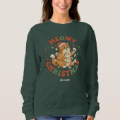 Meowy Christmas Funny Cat Christmas Sweatshirt (Devant)