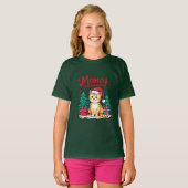 Meowy Christmas Funny Cat T-shirt (Devant entier)