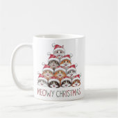 Meowy Christmas Funny Stacked Cats – Cute Holiday Koffiemok (Links)