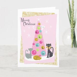 "Meowy Christmas" gevouwen kerst Kaart