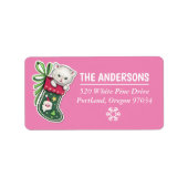 Meowy Christmas Happy Reindeer étiquette de adress (Devant)