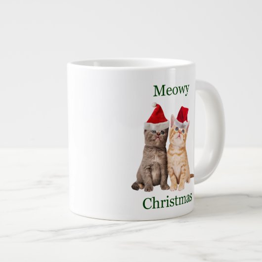 Meowy Christmas Kitten Jumbo Mug (Devant droit)