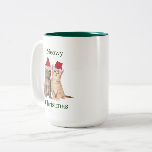 Meowy Christmas Kitten Mug (Devant gauche)