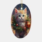 Meowy Christmas Kitten Ornement de couronne (Droite)