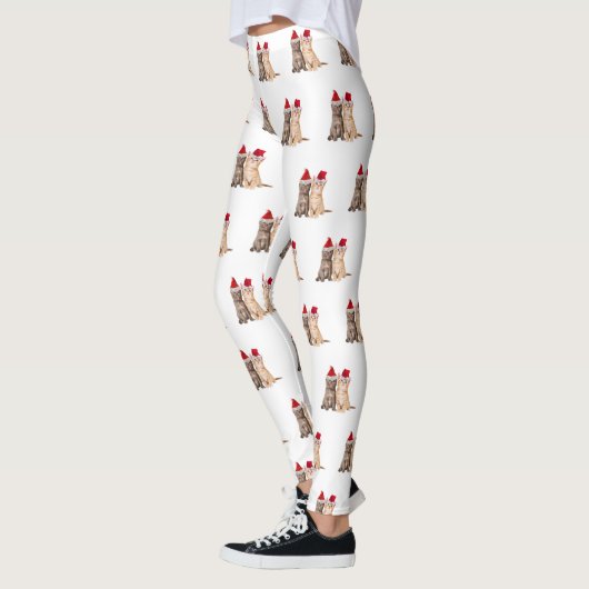 Meowy Christmas Kittens Leggings (Gauche)