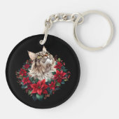 Meowy Christmas Maine Coon Cat  Sleutelhanger (Achterkant)