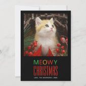Meowy Christmas Pet Cat Photo Dierenvrienden Schat Feestdagenkaart (Voorkant)