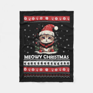 Meowy Christmas Schattigee Katten en Koffie Vrolij Fleece Deken