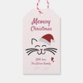 Meowy Christmas - Schattigee Kitten w. Kerstmuts Cadeaulabel (Achterkant)