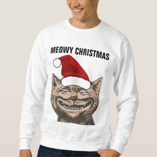 MEOWY CHRISTMAS sweatshirts de chat (Devant)