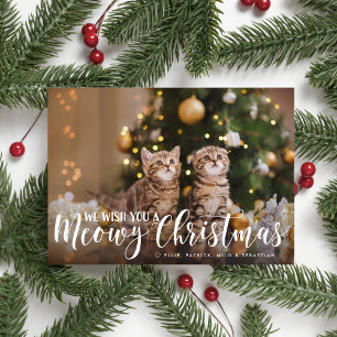 Meowy Christmas   Volledige foto Pet Holiday Kaart