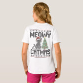 Meowy Christmas Ya Filthy Animal - Ugly Cat T-shirt (Achterkant volledig)