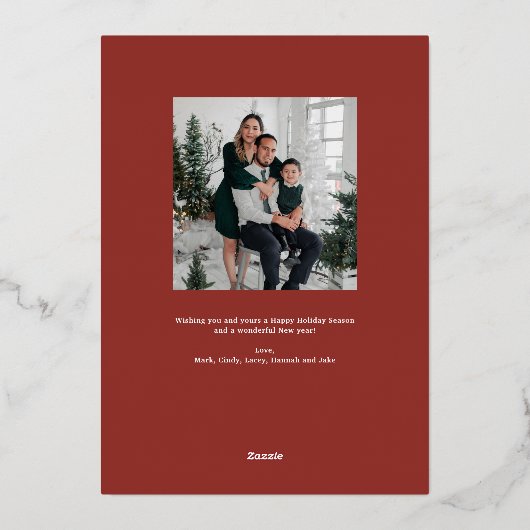 Meowy en helder in goud folie feestdagenkaart (Achterkant)