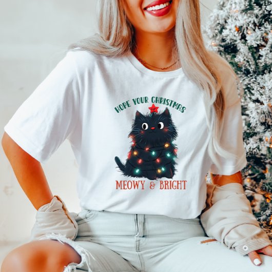 Meowy et brillante T-shirt Chat de Noël