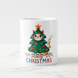 Meowy Funny Christmas Cat Extra Grote Beker