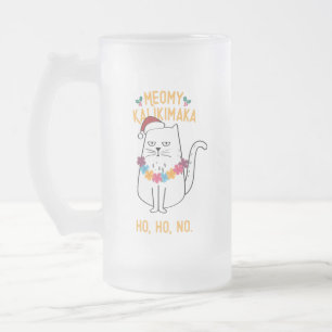 Meowy Kalikimaka - Funny Cat Kerstmis Matglas Bierpul