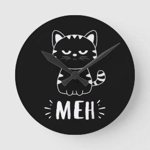 Meowy Kattenliefhebbers Vrouwen Meisjes Meh Kat -  Ronde Klok