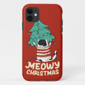 Meowy Kerst Grappige Kat Liefhebber Case-Mate iPhone Case (Achterkant)