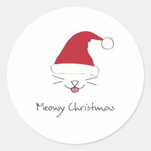 Meowy Kerst sticker Purfect voor 2018 Feestdagen