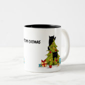 Meowy Kerstboom Zwarte Mok katten (Voorkant rechts)