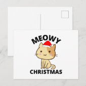 Meowy kerstBriefkaart Briefkaart (Voorkant / Achterkant)