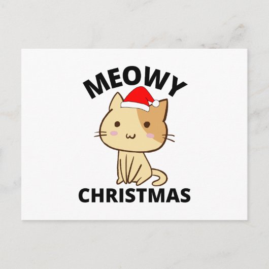 Meowy kerstBriefkaart Briefkaart (Voorkant)