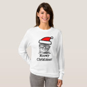 Meowy Kerstcat shirt | Cute Santa kat (Voorkant volledig)