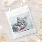 Meowy Kerstcute Gray Tabby Cat Bedankzakje (Geknipt)