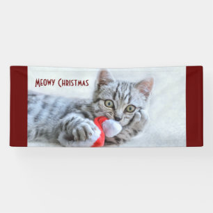 Meowy Kerstcute Gray Tabby Cat Spandoek