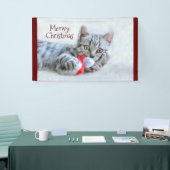 Meowy Kerstcute Gray Tabby Cat Spandoek (Beurs)