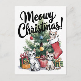 Meowy Kerstcute-katten Briefkaart