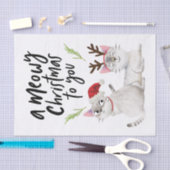 Meowy Kerstcute Kitty Cat Typografie Tissuepapier (Craft)