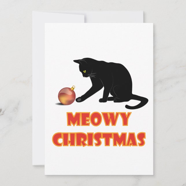 Meowy Kerstfeest Funny Cat (Voorkant)