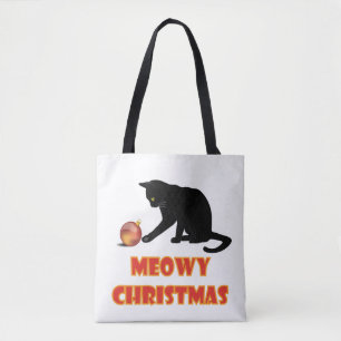 Meowy Kerstfeest Funny Cat Draagtas