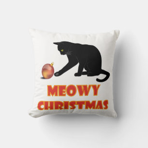 Meowy Kerstfeest Funny Cat Kussen