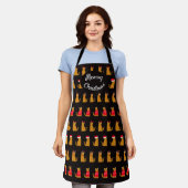 Meowy Kerstfeest Funny Festive Ginger Cat Pattern Schort (Gedragen)